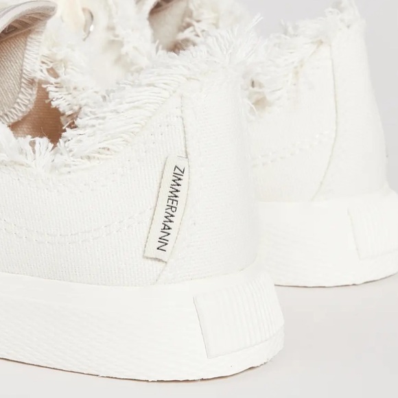 Zimmermann Cream Frayed Sneakers worn once size 8 1/2 originally 385.00 - Picture 5 of 5